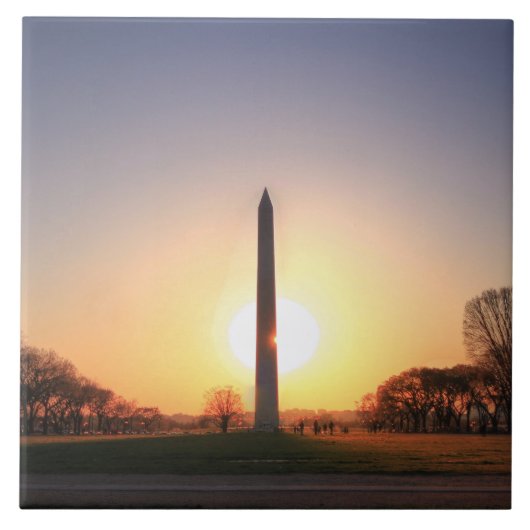 Washington Monument at Sunset Fliese (Vorderseite)