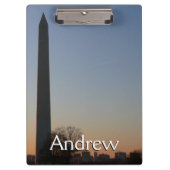 Washington Monument at Sunset Klemmbrett (Vorderseite)