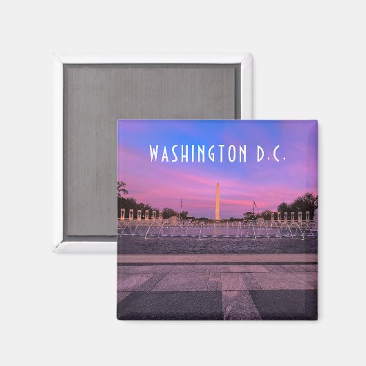 Washington Monument at Sunset Magnet (Vorderseite/Rückseite)