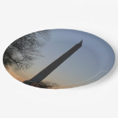 Washington Monument at Sunset Pappteller (Schrägansicht)