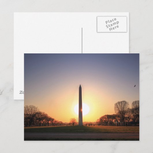 Washington Monument at Sunset Postkarte (Vorne/Hinten)