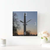 Washington Monument at Sunset Quadratische Wanduhr (Zuhause)