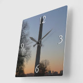 Washington Monument at Sunset Quadratische Wanduhr (Winkel)