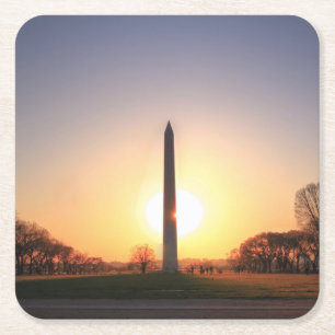 Washington Monument at Sunset Rechteckiger Pappuntersetzer