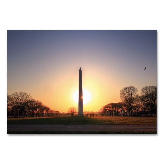 Washington Monument at Sunset Tischnummer (Vorderseite)