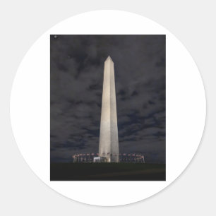 Washington Monument bei Nacht Aufkleber