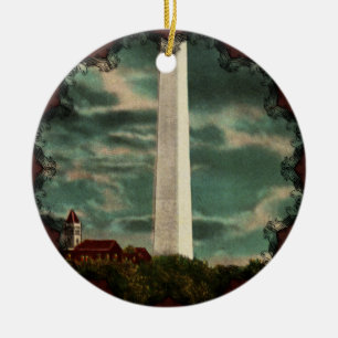 Washington Monument bei Nacht Schmuck Keramik Ornament