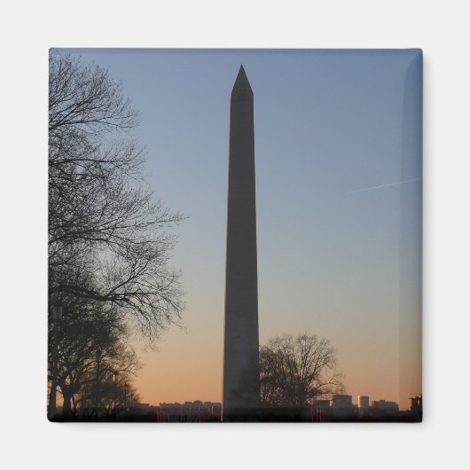 Washington Monument bei Sonnenuntergang in DC Magnet (Vorne)