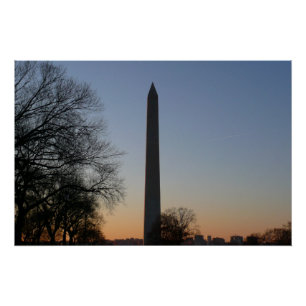 Washington Monument bei Sonnenuntergang in DC Poster