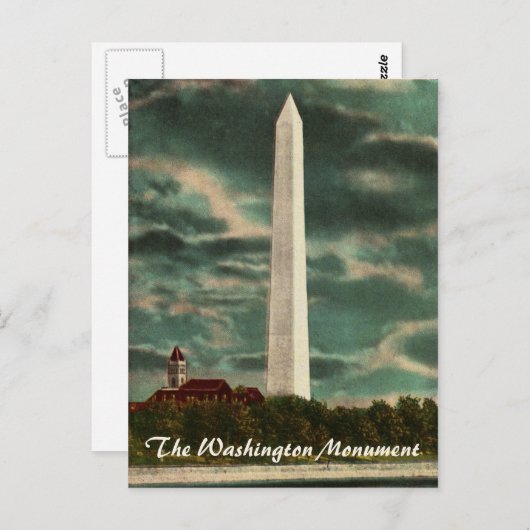 Washington Monument by Night Postcard Postkarte (Vorne/Hinten)