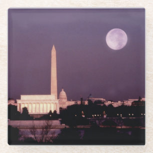 Washington-Monument, die Hauptstadt und Jefferson Glasuntersetzer