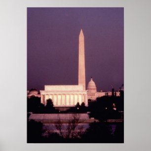 Washington-Monument, die Hauptstadt und Jefferson Poster