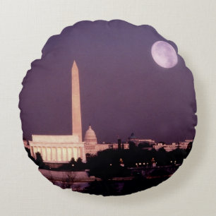 Washington-Monument, die Hauptstadt und Jefferson Rundes Kissen