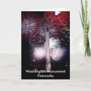 Washington Monument Fireworks Feiertagskarte