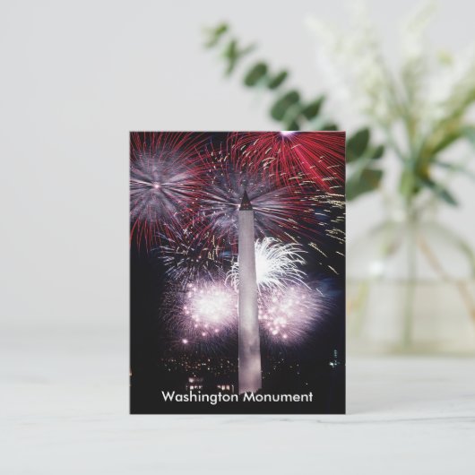 Washington Monument Fireworks, ZSSG Postkarte (Stehend Vorderseite)