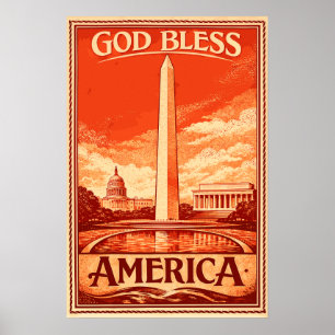 Washington Monument - Gott segne Amerika Poster