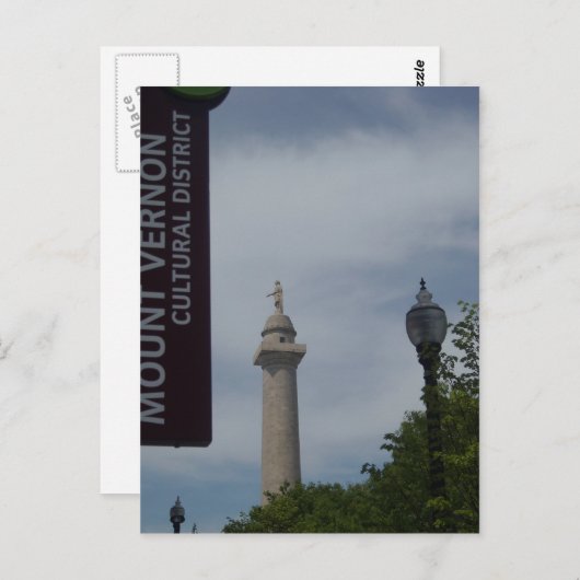 Washington Monument in Mount Vernon Baltimore Postkarte (Vorne/Hinten)