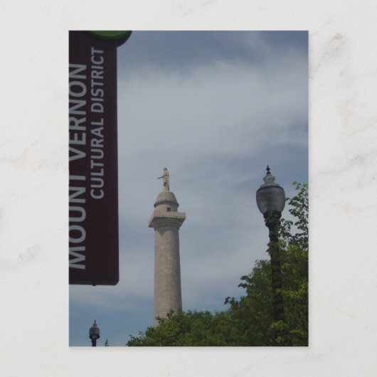 Washington Monument in Mount Vernon Baltimore Postkarte (Vorderseite)