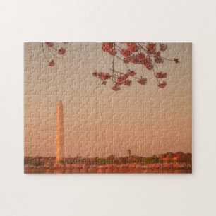 Washington-Monument Kirschblüte am Sonnenuntergan Puzzle