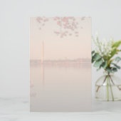 Washington-Monument Kirschblüte am Sonnenuntergang Briefpapier (Stehend Vorderseite)