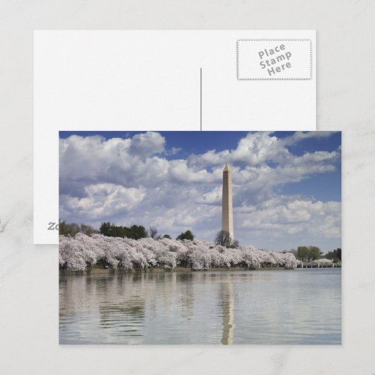 WASHINGTON MONUMENT LITHOGRAPH POSTKARTE (Vorne/Hinten)