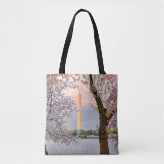 Washington Monument mit Kirschblüten Tasche