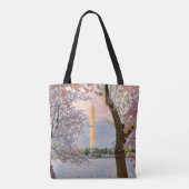 Washington Monument mit Kirschblüten Tasche (Rückseite)