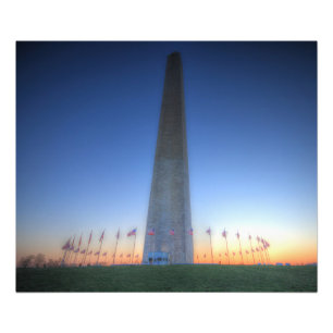 Washington Monument mit Orange Sunset Fotodruck
