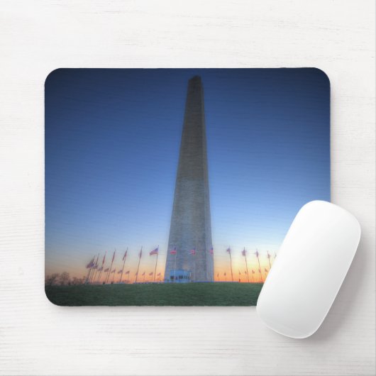 Washington Monument mit Orange Sunset Mousepad (Mit Mouse)