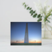 Washington Monument mit Orange Sunset Postkarte (Stehend Vorderseite)