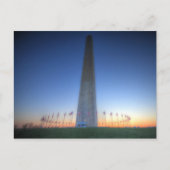Washington Monument mit Orange Sunset Postkarte (Vorderseite)