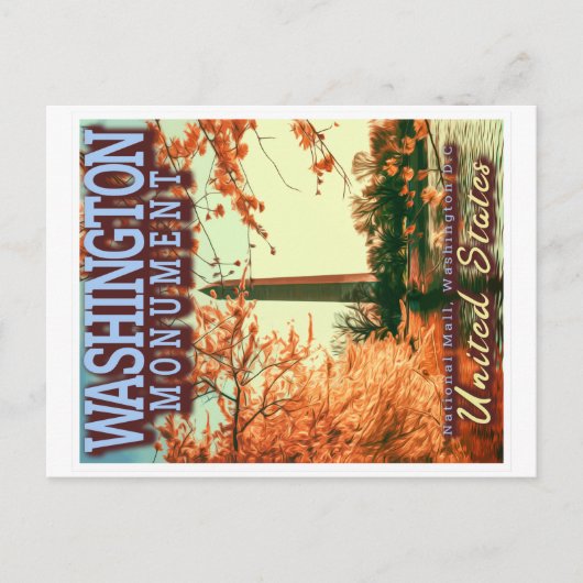 WASHINGTON MONUMENT - NATIONALES MALL WASHINGTON D POSTKARTE (Vorderseite)