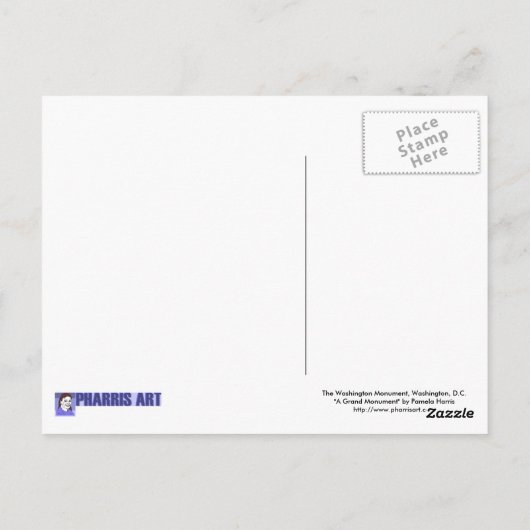Washington Monument Postcard Postkarte (Rückseite)