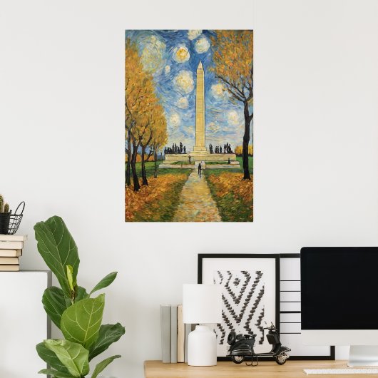 Washington Monument Poster - Van Gogh Style Art (Heimbüro)