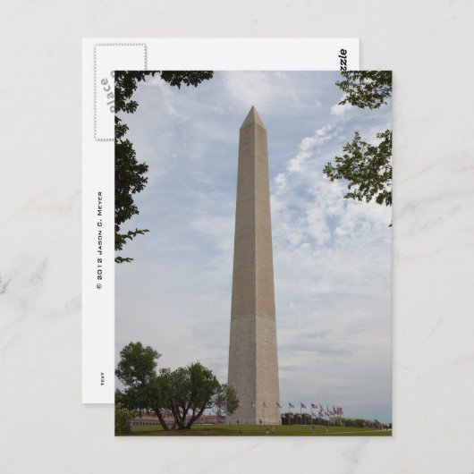 Washington Monument Postkarte (Vorne/Hinten)