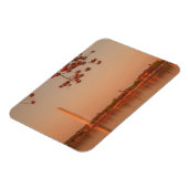 Washington Monument Sakura bei Sonnenuntergang. Magnet (Linke Seite)