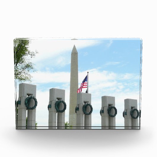 Washington Monument und WWII-Denkmal in DC Fotoblock (Vorderseite)