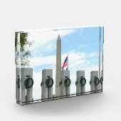 Washington Monument und WWII-Denkmal in DC Fotoblock (Links)