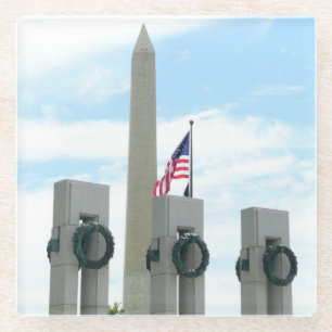 Washington Monument und WWII-Denkmal in DC Glasuntersetzer