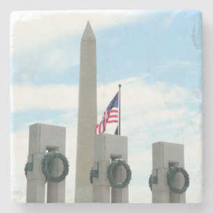 Washington Monument und WWII-Denkmal in DC Steinuntersetzer