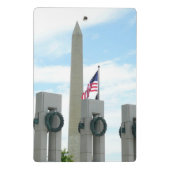 Washington Monument und WWII Memorial in DC Mini Klemmbrett (Rückseite)