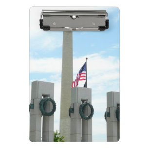 Washington Monument und WWII Memorial in DC Mini Klemmbrett