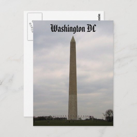 Washington Monument, Washington DC Postkarte (Vorne/Hinten)