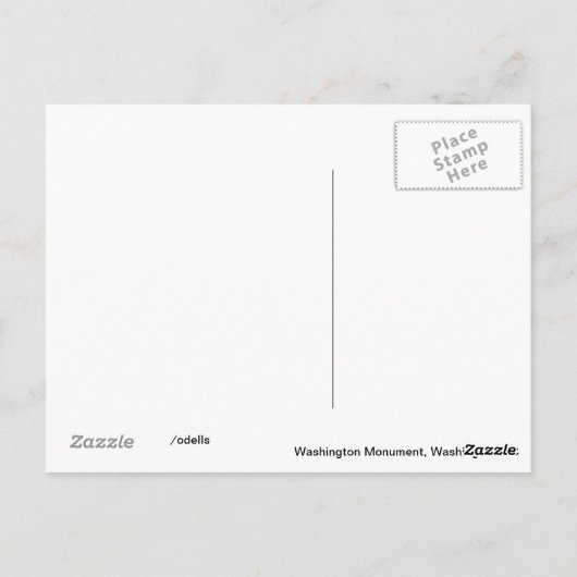 Washington Monument, Washington DC Postkarte (Rückseite)
