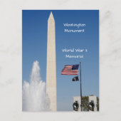 Washington Monument, WW II Denkmal, Feiern Sie 250 Postkarte (Vorderseite)