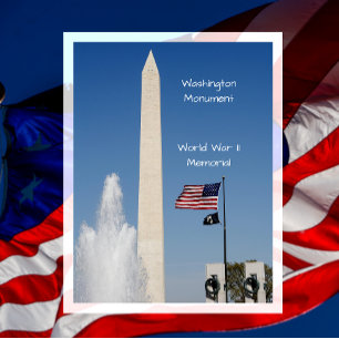 Washington Monument, WW II Denkmal, Feiern Sie 250 Postkarte