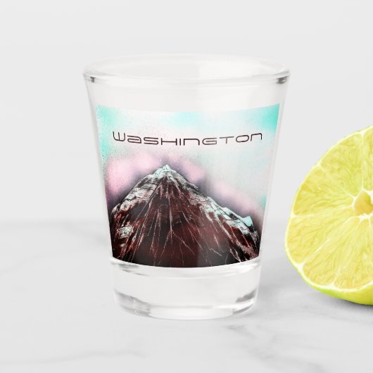 Washington Mount Rainier Der Evergreen Staat Schnapsglas (Vorderseite)