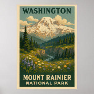 Washington Mount Rainier Nationalpark V01 Poster