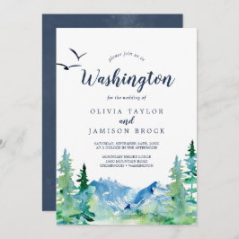 Washington Mountain Hochzeit in Urlaubsort Einladung