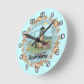 Washington Muscheln Lighthouse Runde Wanduhr (Winkel)